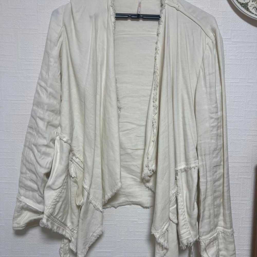 Free People Asymmetric Vintage White Jacket. - image 1