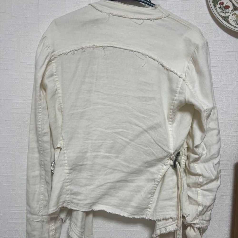 Free People Asymmetric Vintage White Jacket. - image 3