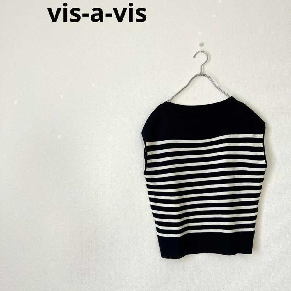 vis-a-vis Border Pattern Sleeveless Knit - image 1