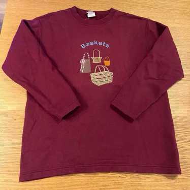 Hanes Basketball Embroidery Vintage Sweatshirt Bu… - image 1