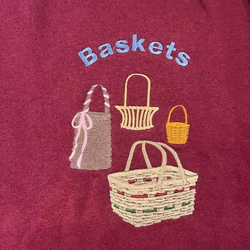 Hanes Basketball Embroidery Vintage Sweatshirt Bu… - image 5