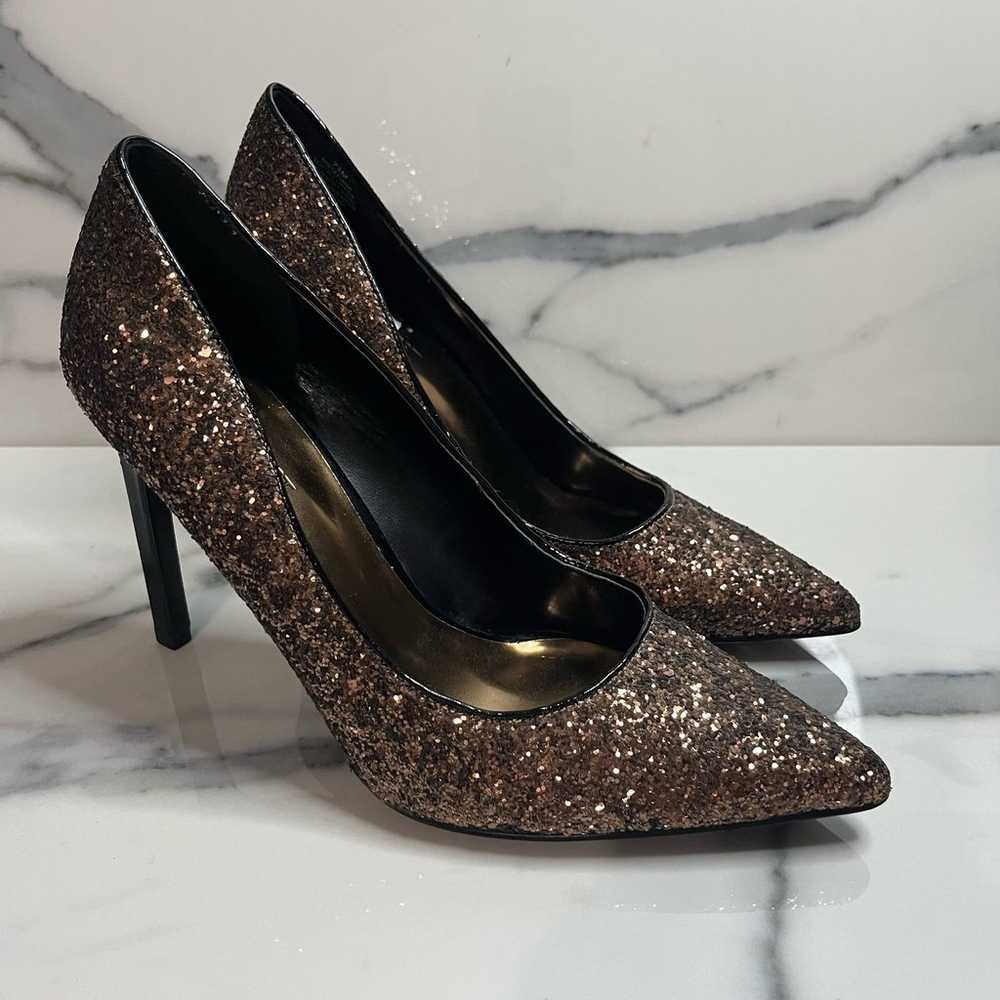 Nine West | Women's Holiday Gold Glitter Pointed … - image 1