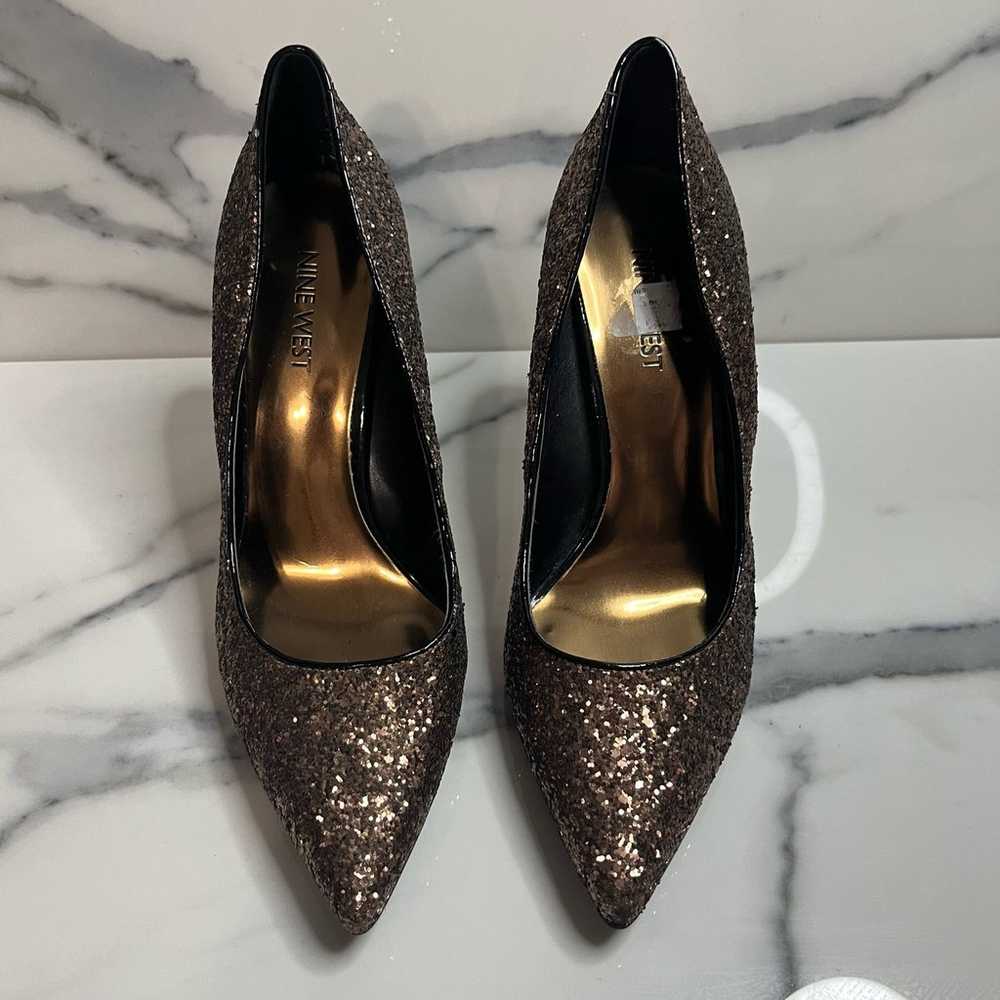 Nine West | Women's Holiday Gold Glitter Pointed … - image 2