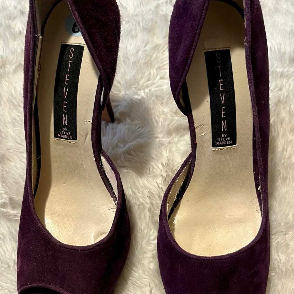 Steve Madden Purple Leather Lollyy 4” Heels size 6 - image 1