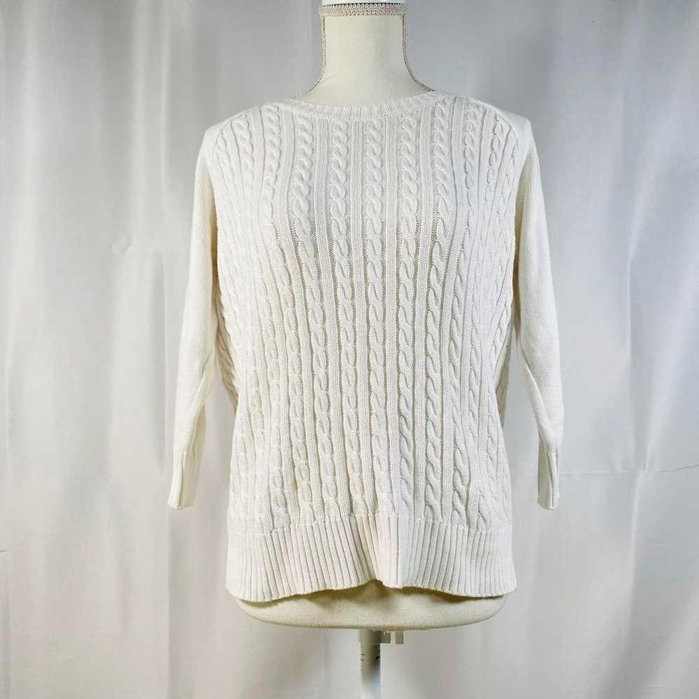 【Old】Nano Universe Cotton Cable Knit Back Zip Mad… - image 2