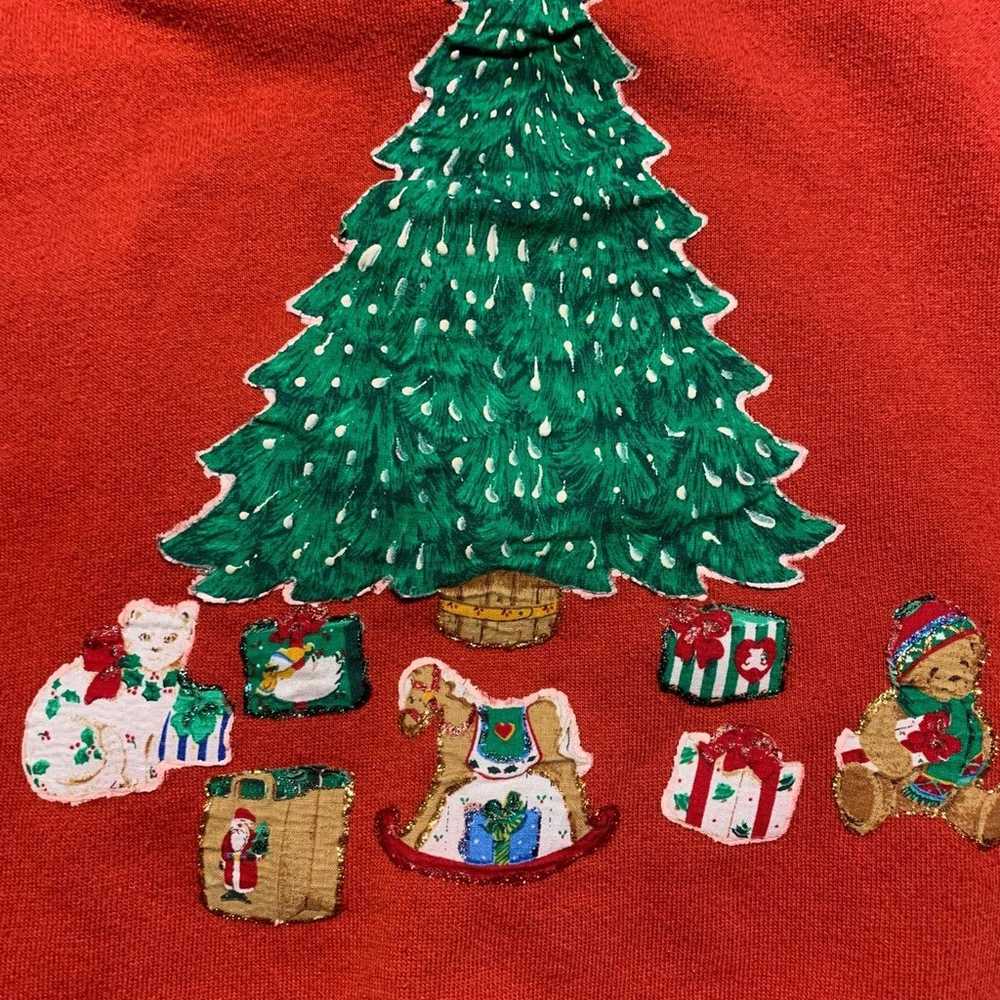 Vintage red Christmas sweater Christmas tree xl g… - image 2