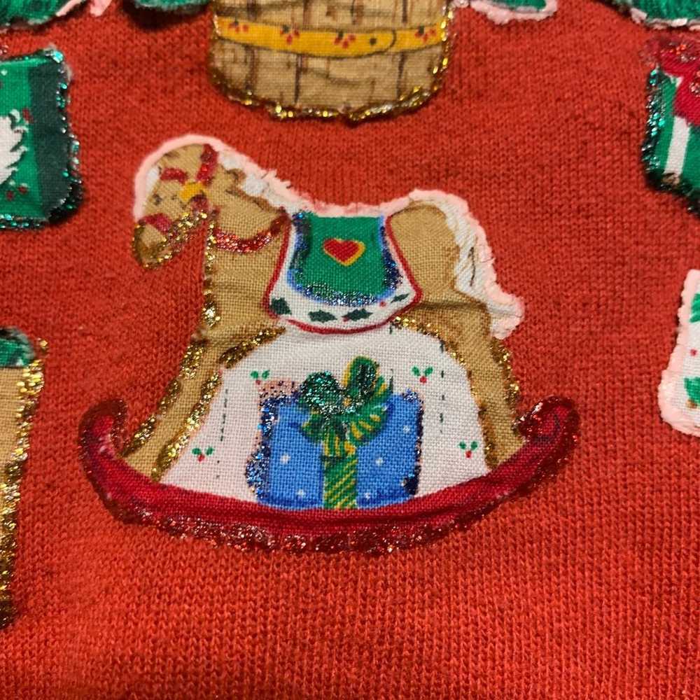 Vintage red Christmas sweater Christmas tree xl g… - image 3