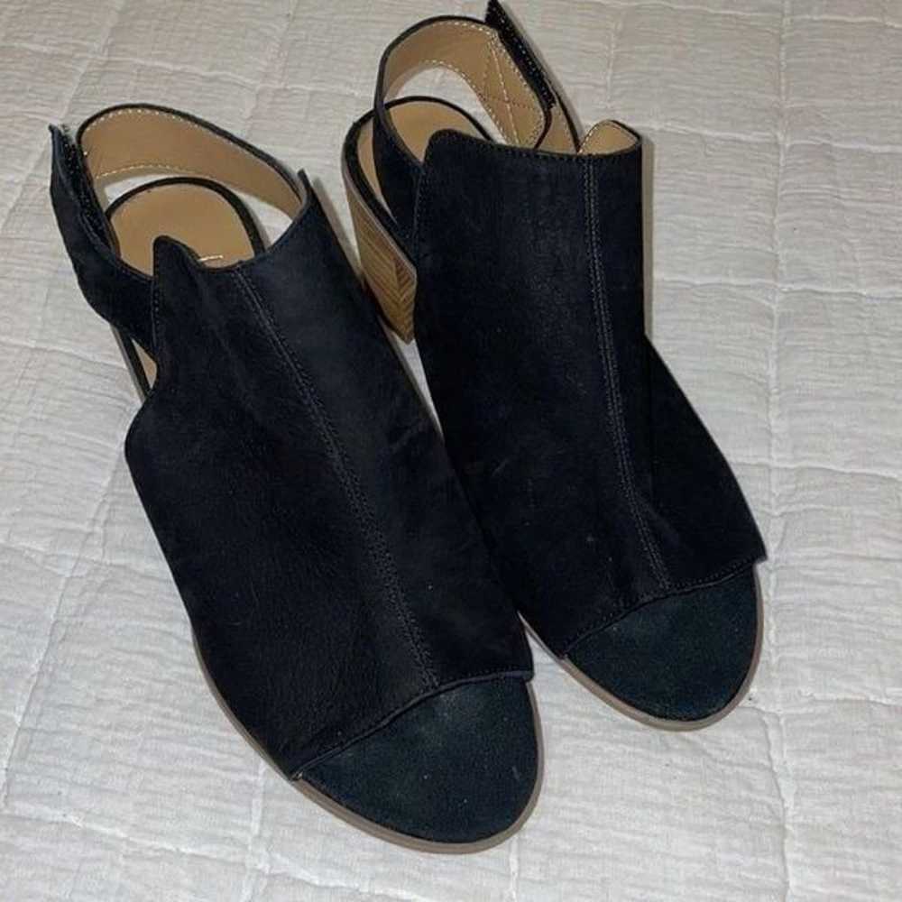 Franco Sarto Black Suede Peep Toe Heels Helix San… - image 7