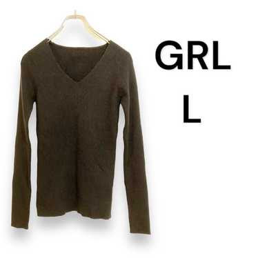 【GRL】Grail Knit V-Neck Sweater Black