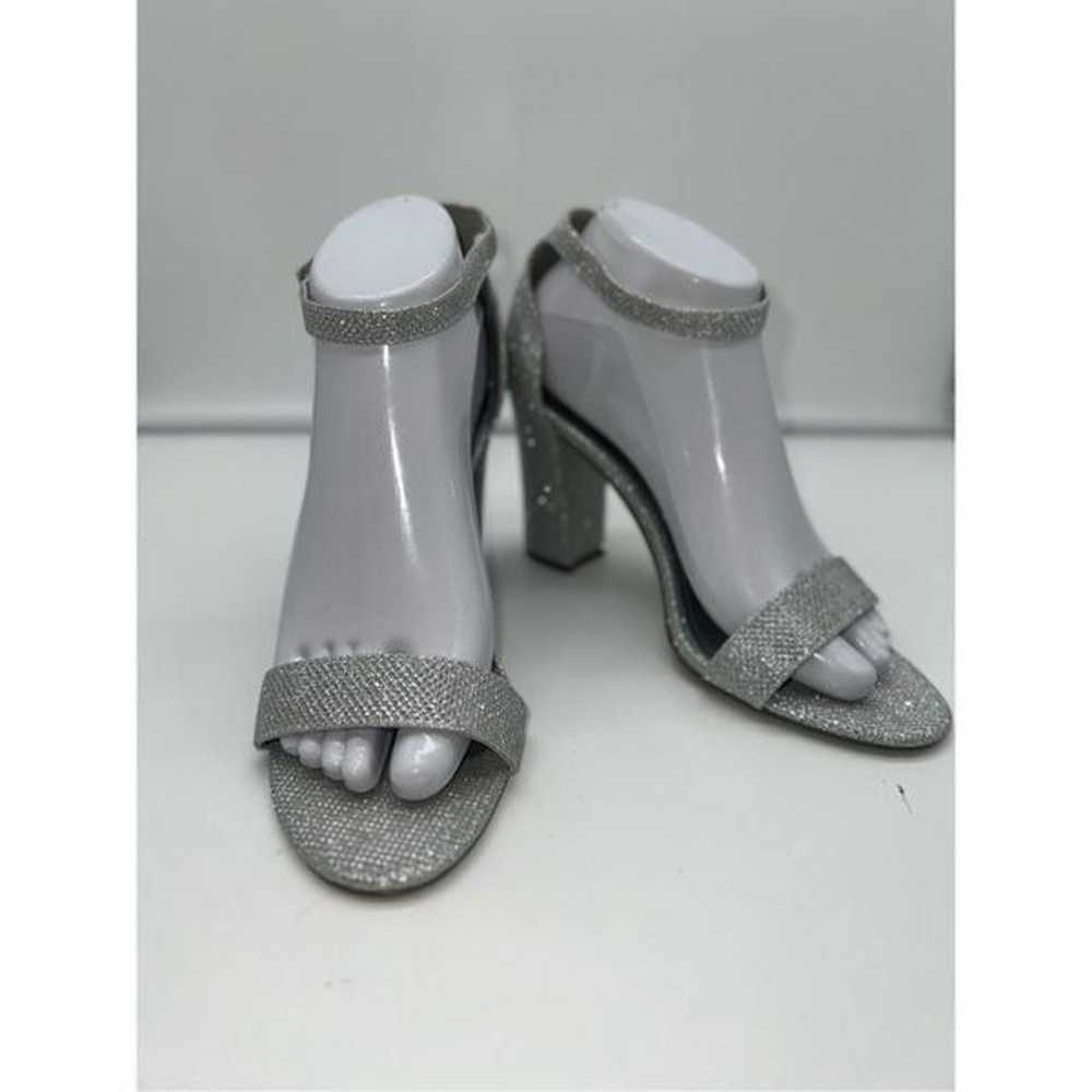 Worthington Strappy Silver Sparkly High Heel Sand… - image 1