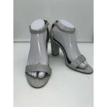 Worthington Strappy Silver Sparkly High Heel Sand… - image 1