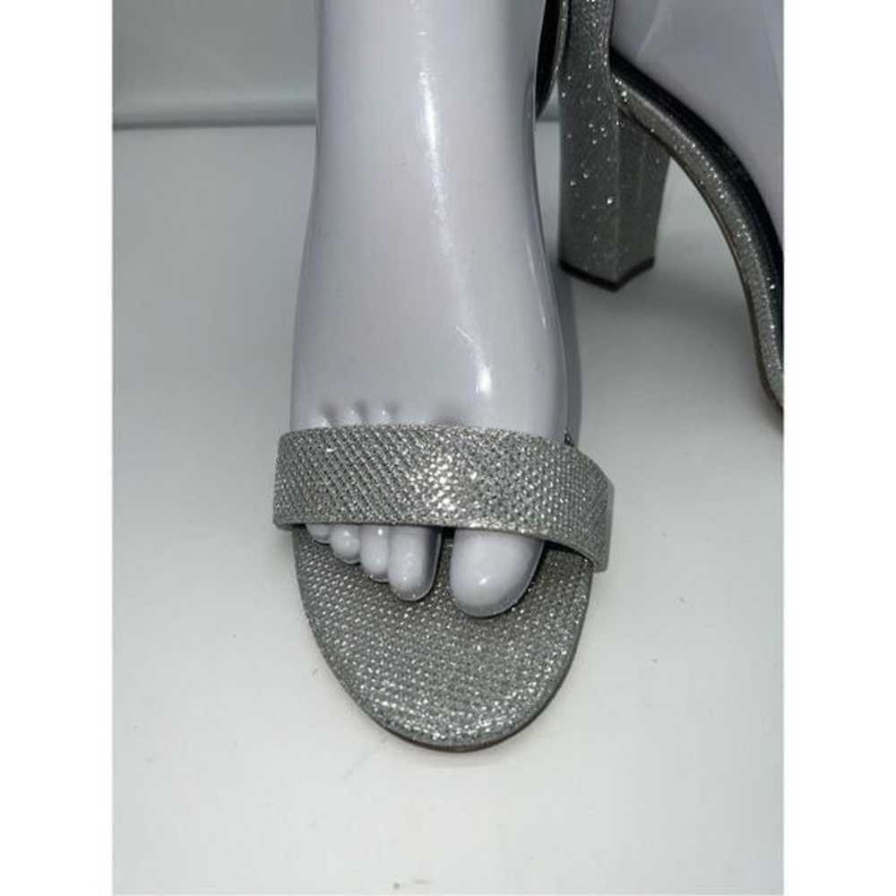 Worthington Strappy Silver Sparkly High Heel Sand… - image 2