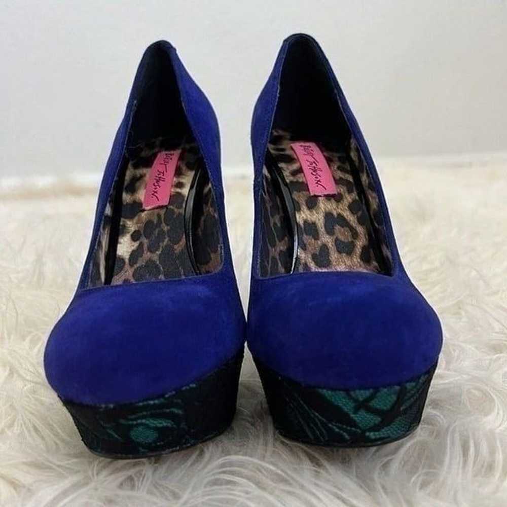 Betsey Johnson Blue Pumps Sz 7.5 Dareah Stiletto … - image 2