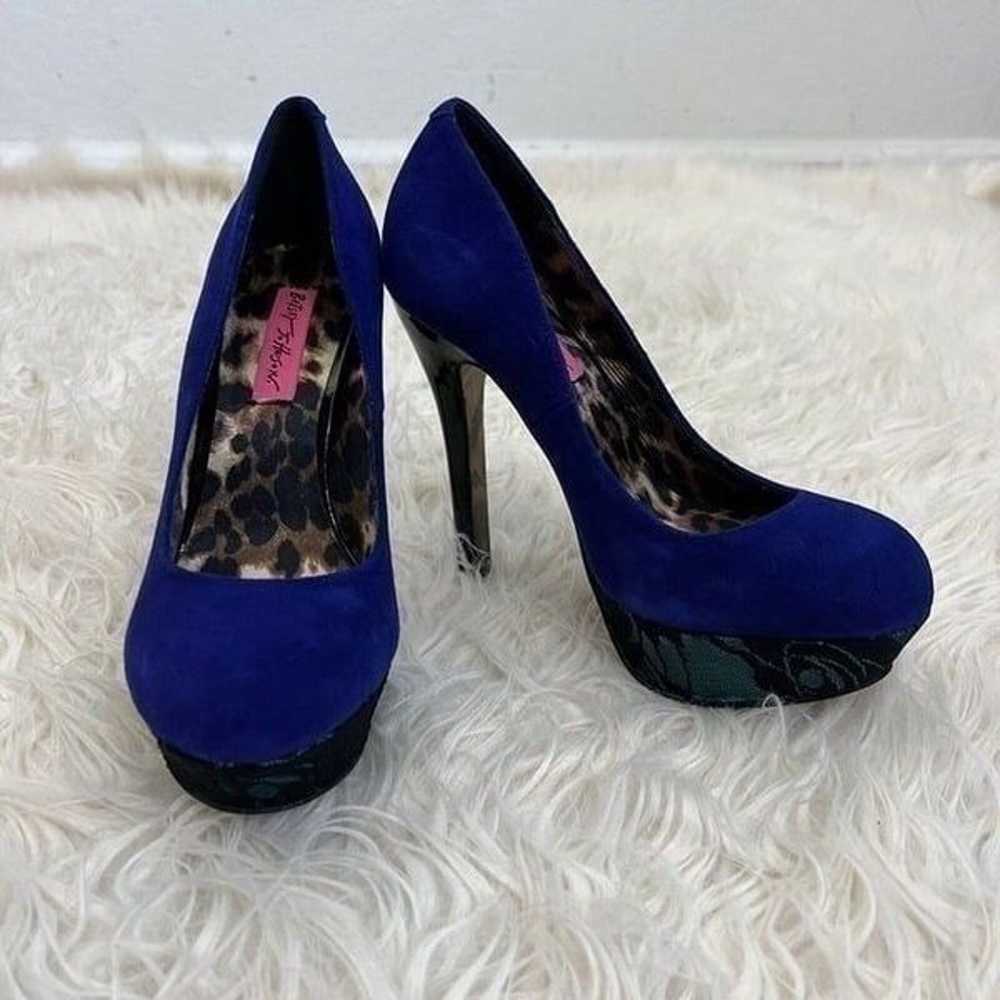 Betsey Johnson Blue Pumps Sz 7.5 Dareah Stiletto … - image 7