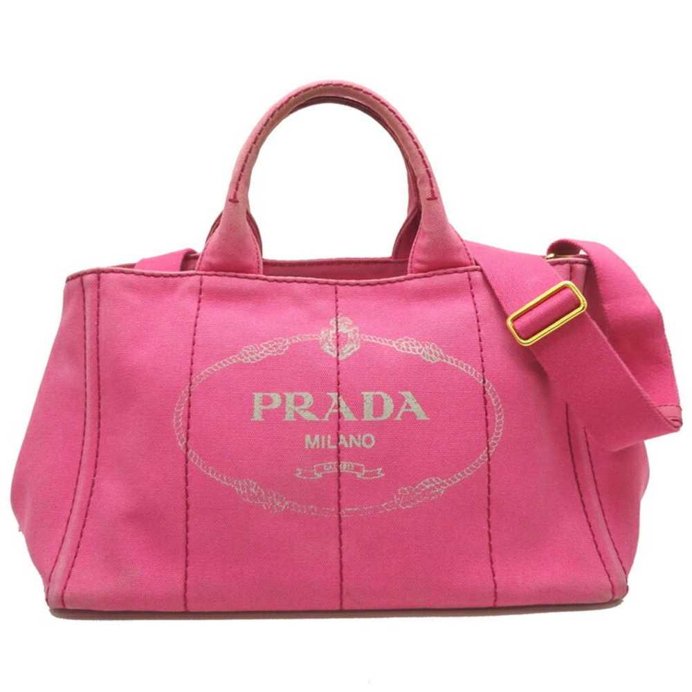 Prada Canapa Pink Canvas Handbag (Pre-Owned) - image 1