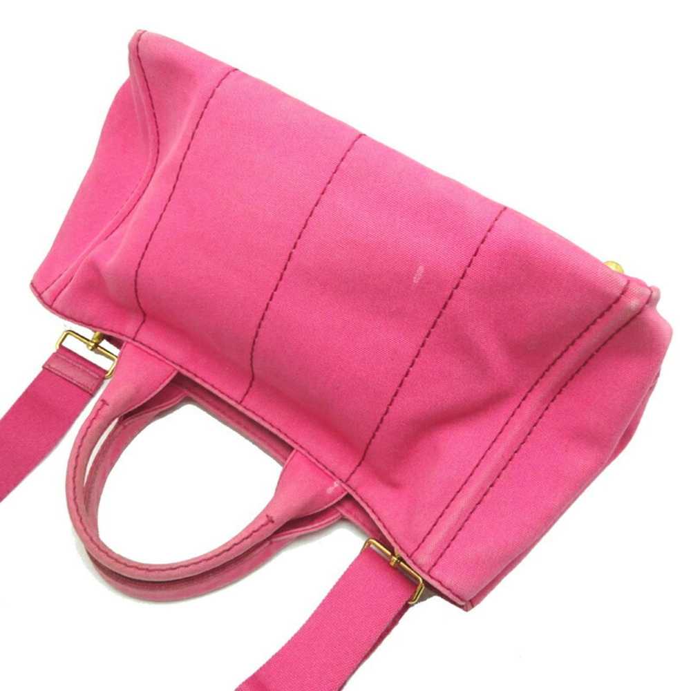 Prada Canapa Pink Canvas Handbag (Pre-Owned) - image 4