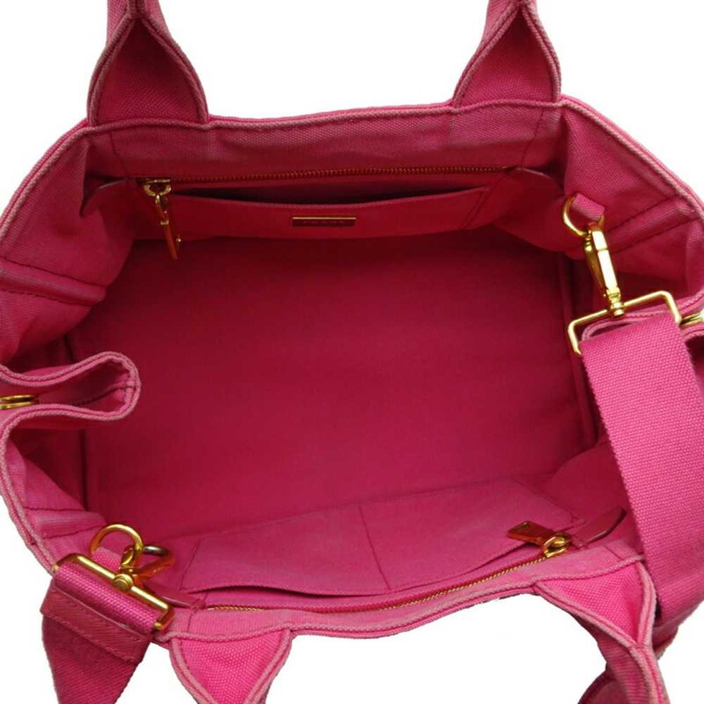 Prada Canapa Pink Canvas Handbag (Pre-Owned) - image 5