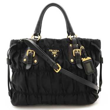 Prada Gathered Black Synthetic Tote Bag (Pre-Owne… - image 1