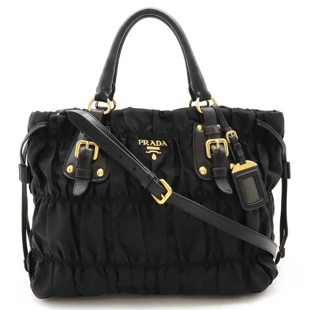 Prada Gathered Black Synthetic Tote Bag (Pre-Owne… - image 9