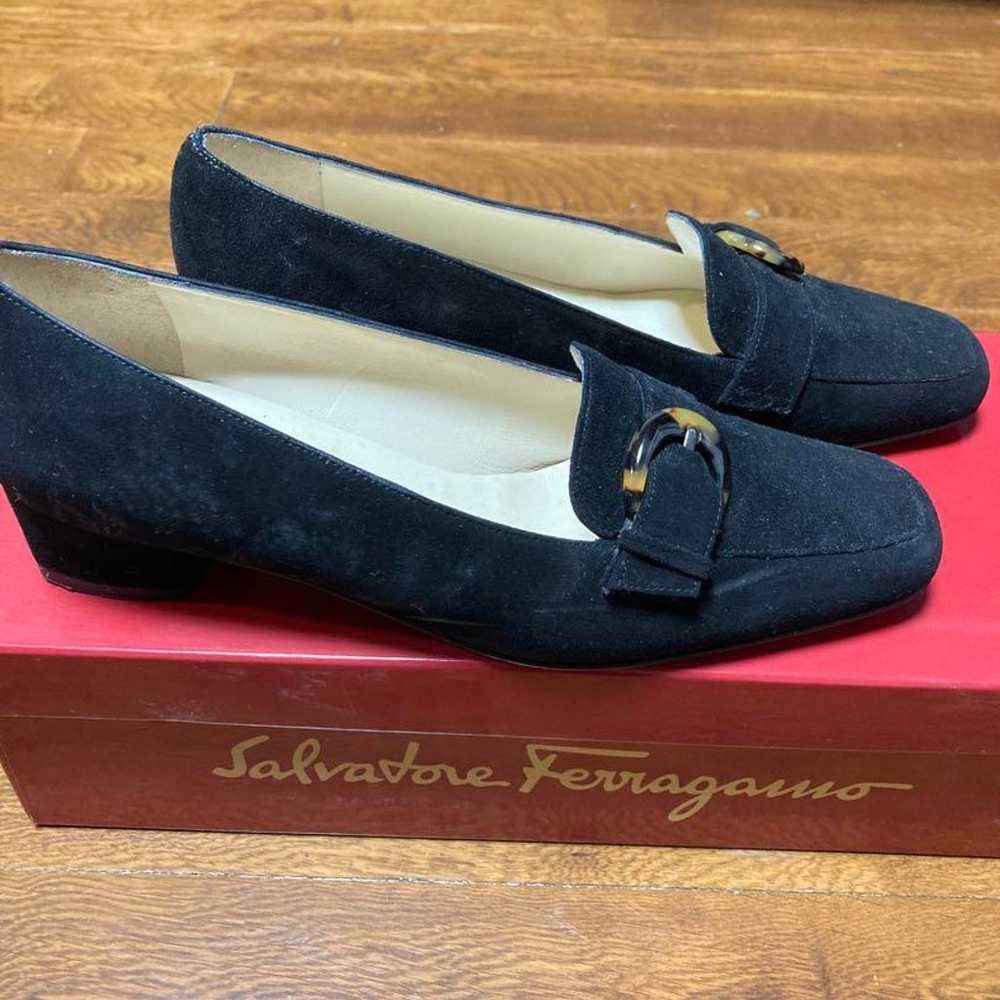 Salvatore Ferragamo pumps, black suede, SIZE 5. - image 2