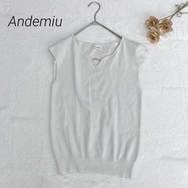 【Andemyu】Women's Sleeveless Knit Top with Ribbed … - image 1