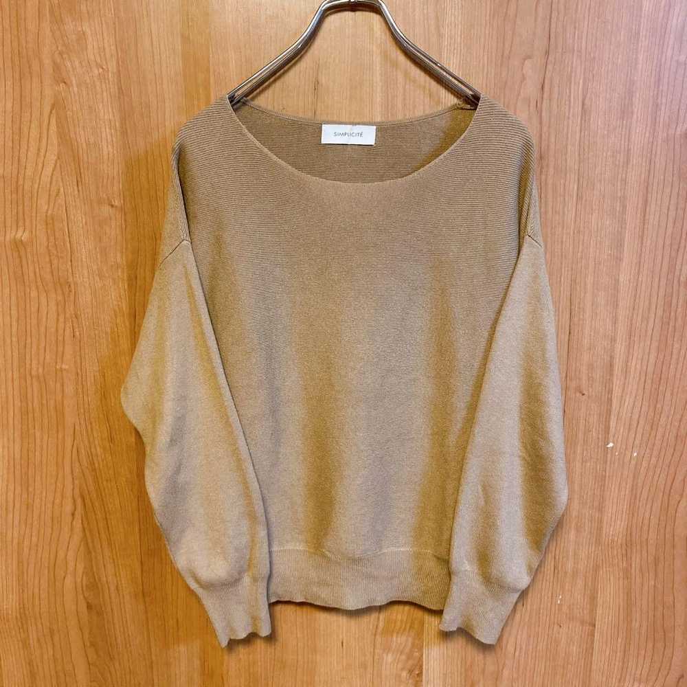 【SIMPLICITE】Simplicity sweater knit thin Beige F - image 1