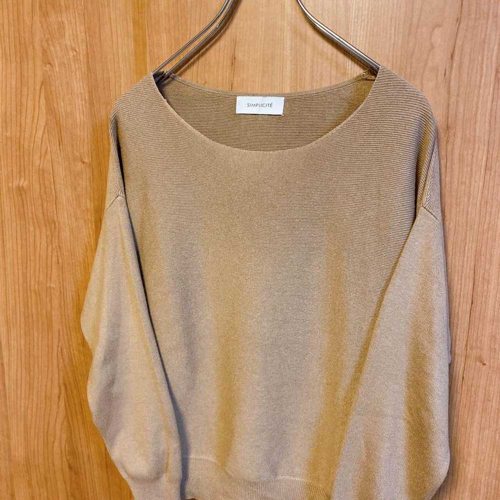 【SIMPLICITE】Simplicity sweater knit thin Beige F - image 2