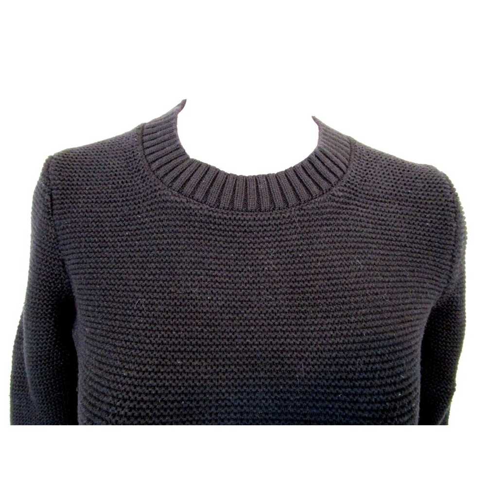 J. Crew Black Cotton Knit Pullover Crew Neck Swea… - image 2