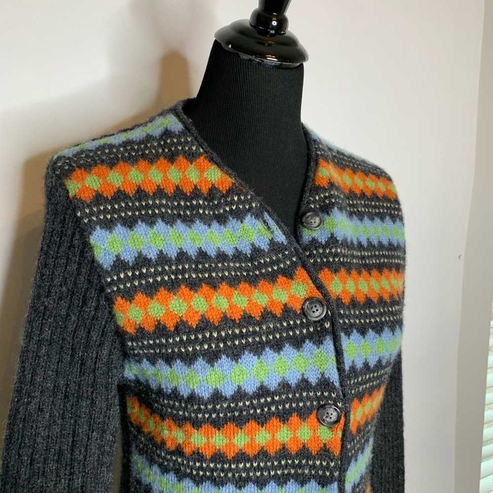 Vintage Jessica gray orange blue geometric stripe… - image 4