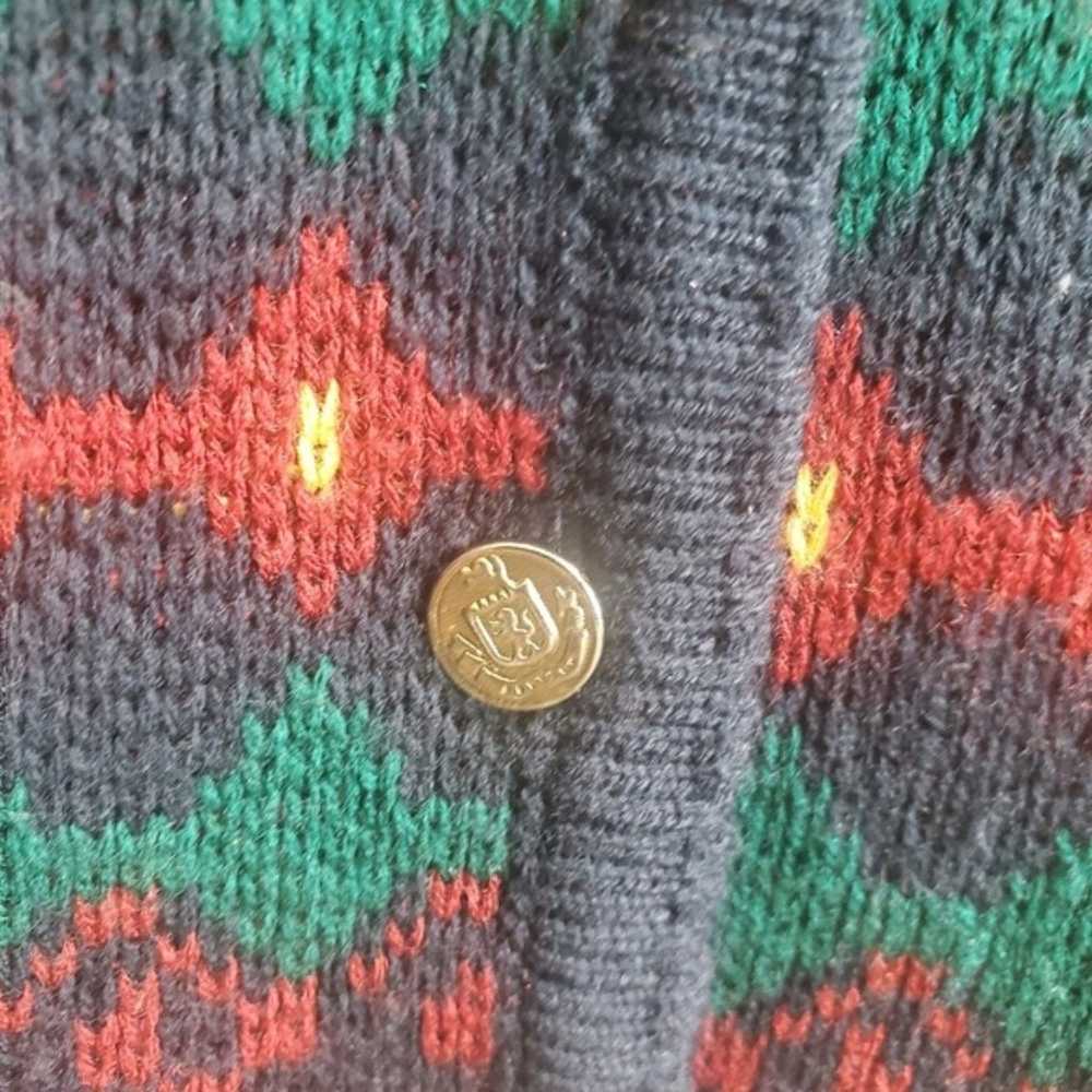 Tally Ho red Nordic vintage cardigan size petite … - image 4