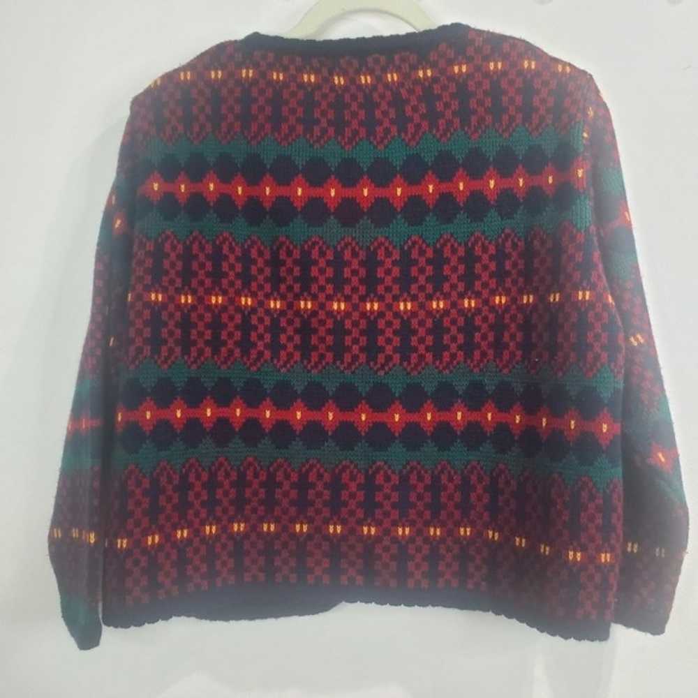 Tally Ho red Nordic vintage cardigan size petite … - image 7