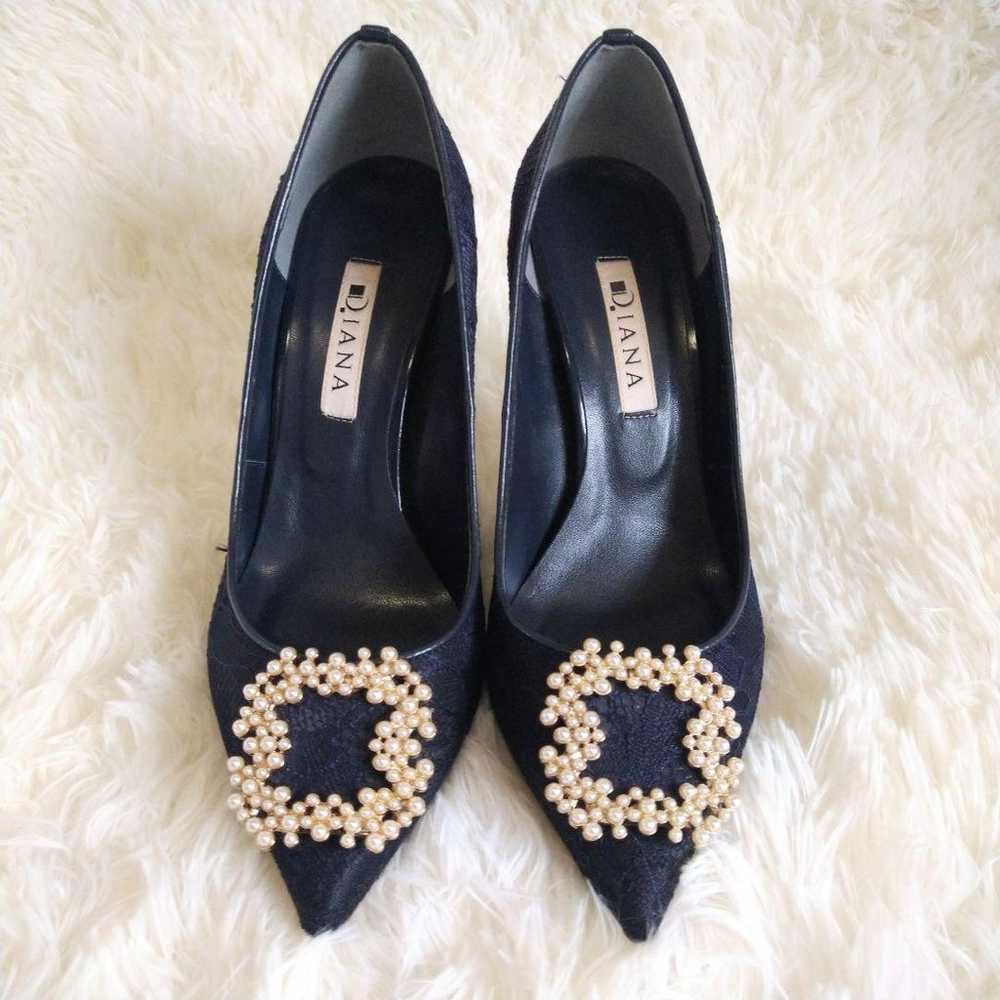 DIANA Diana Pearl Bijou Lace Pumps Pointed Toe - image 2