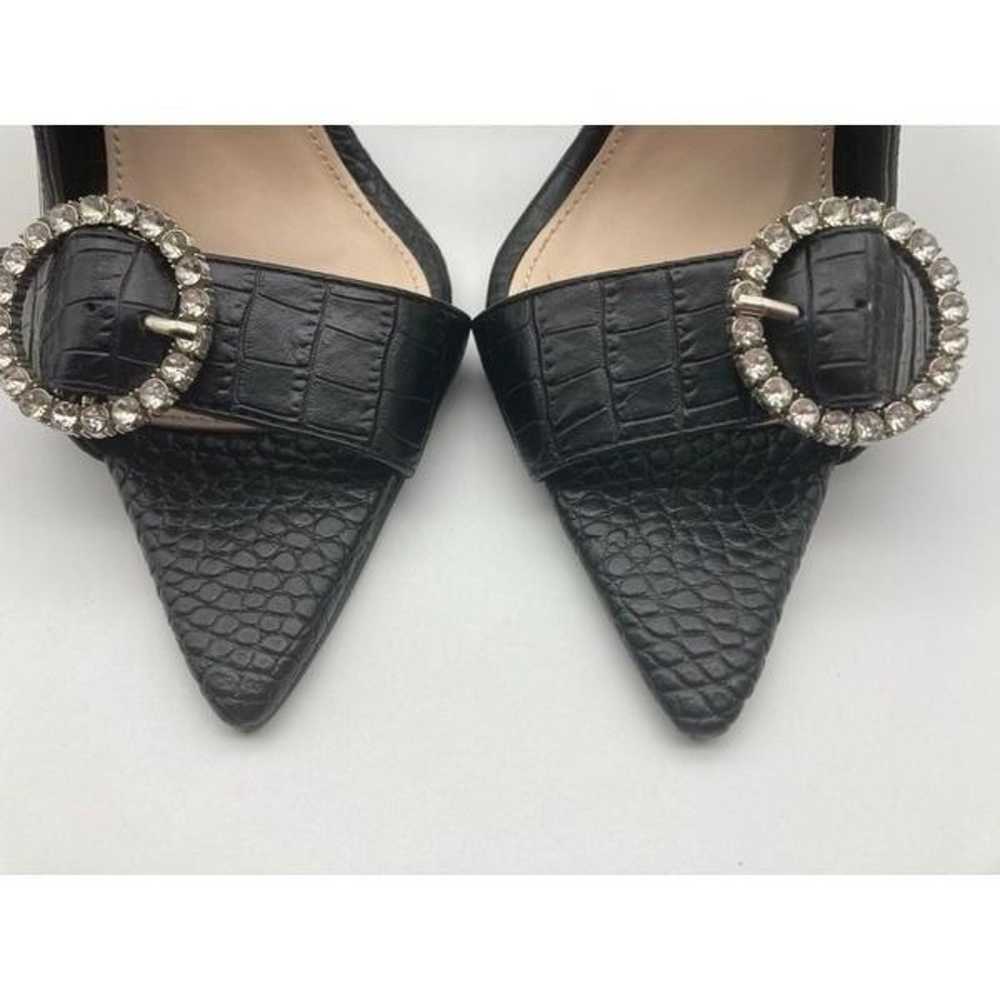 Azalea Wang Darby Black Croc Print Stiletto Heels… - image 5