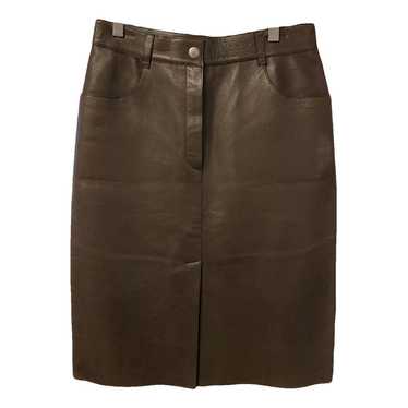 Prada Leather mid-length skirt