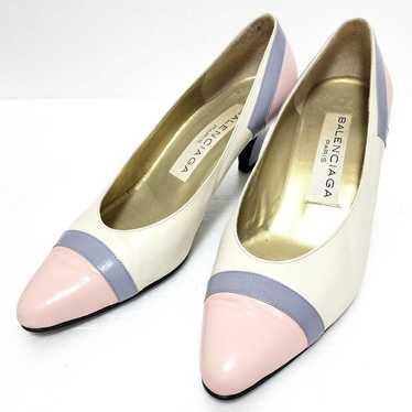 Balenciaga pumps high heel leather white x pink x… - image 1