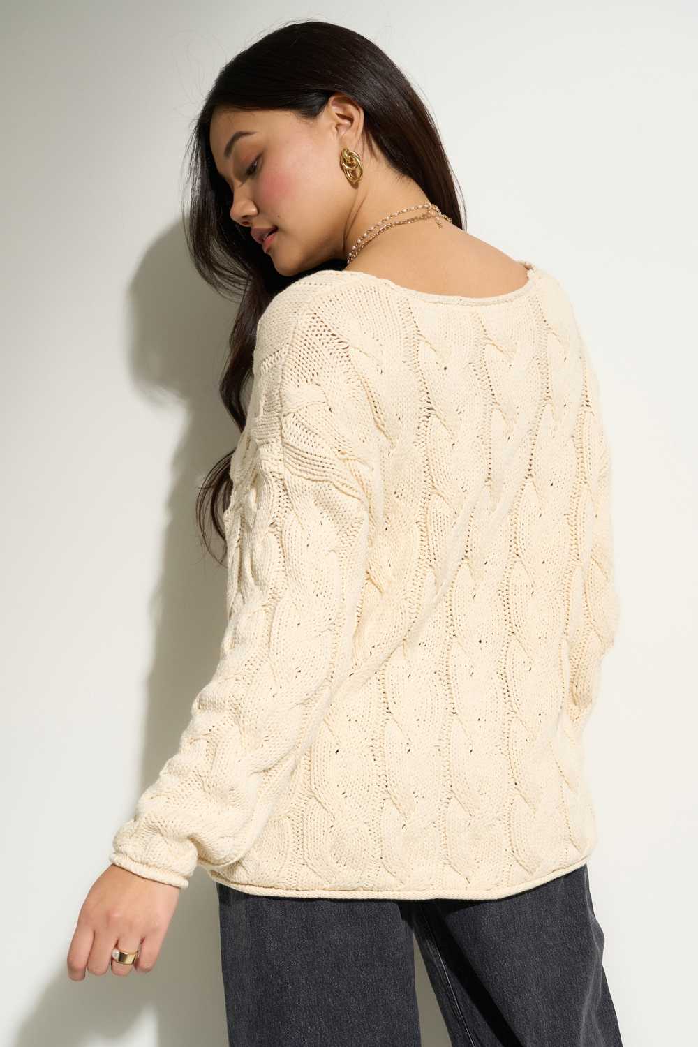 Callahan Alfie Cableknit Sweater - Creme - image 5