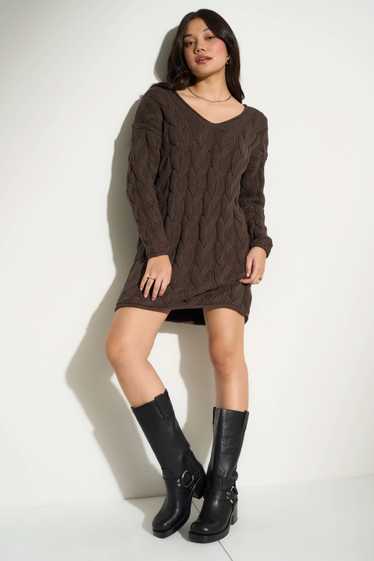 Callahan Alfie Cableknit Mini Dress - Espresso - image 1