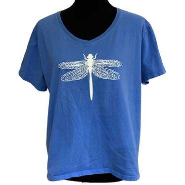 Hanes Upcycled Womens XL Dragonfly Short Sleeve C… - image 1