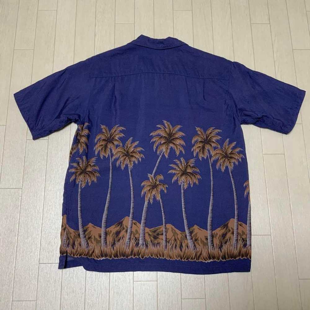 Vintage Aloha Shirt with Palm Trees in Purple, Ha… - image 2