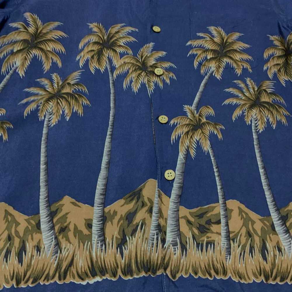 Vintage Aloha Shirt with Palm Trees in Purple, Ha… - image 4