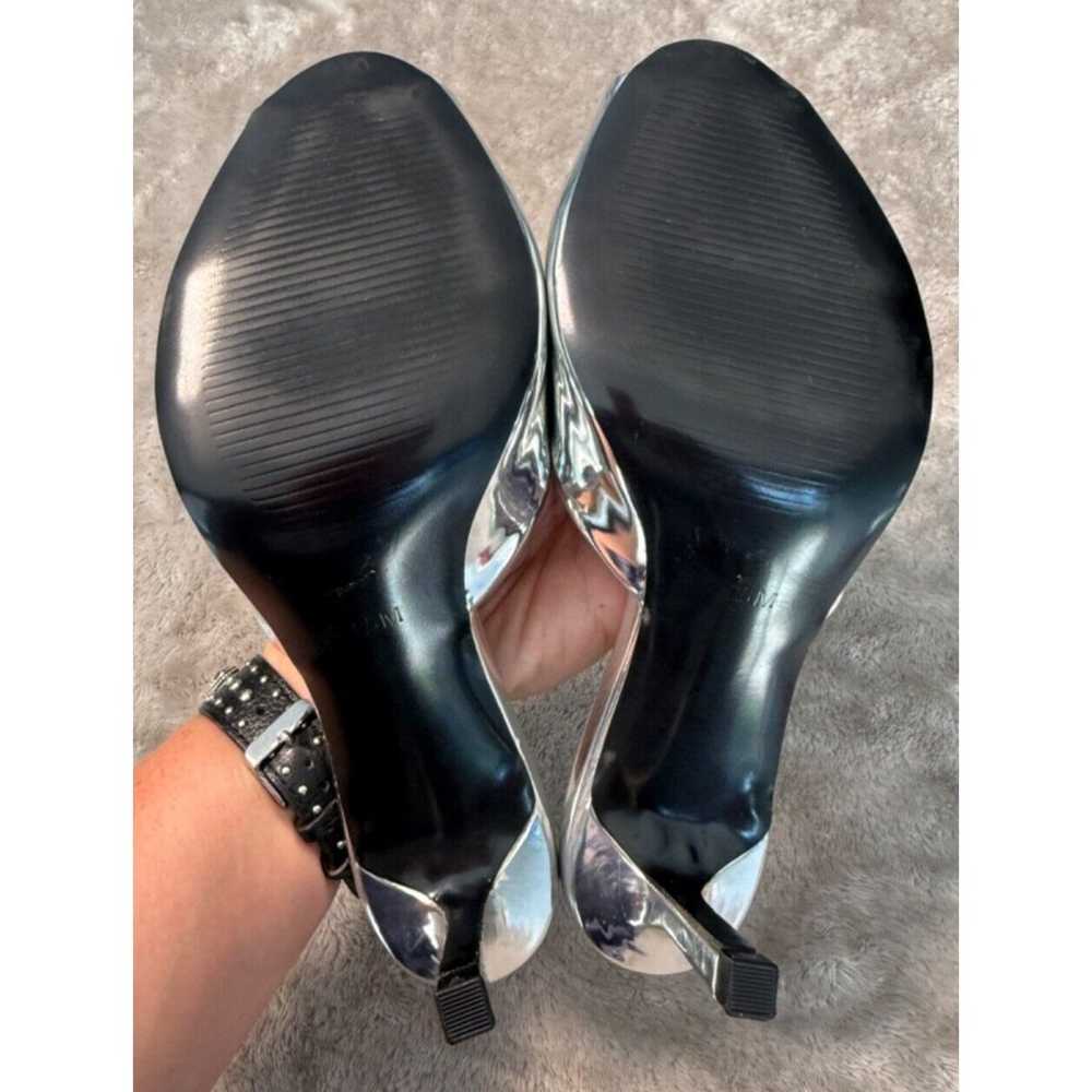 Steve Madden Risktaker Metallic Silver Mule Heels… - image 5