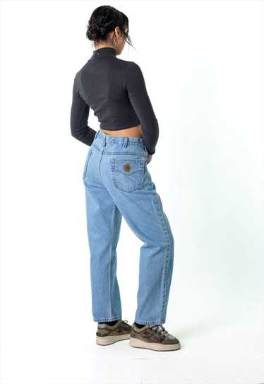 Blue Denim 90s Carhartt Cargo Skater Trousers Pan… - image 1