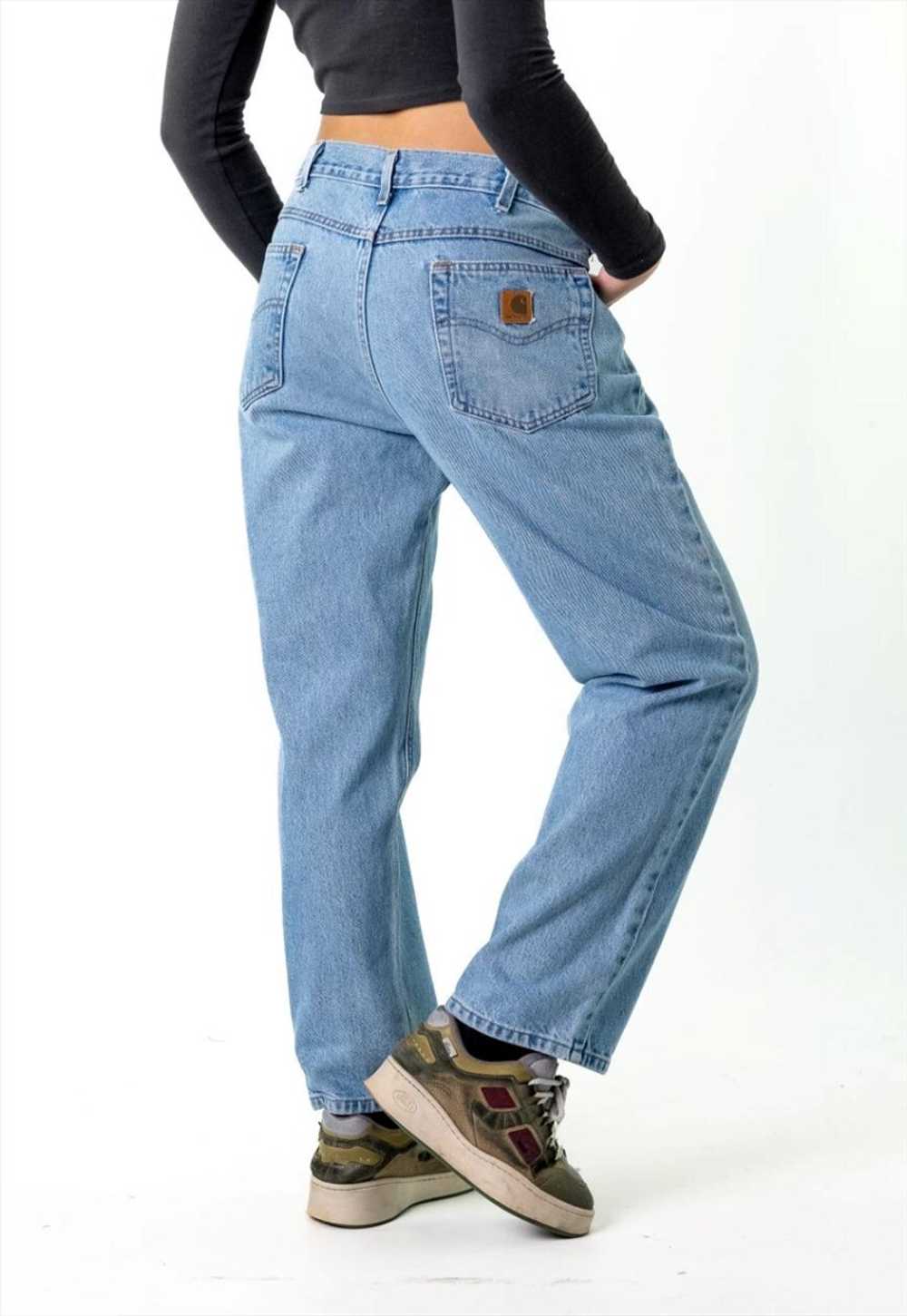 Blue Denim 90s Carhartt Cargo Skater Trousers Pan… - image 4