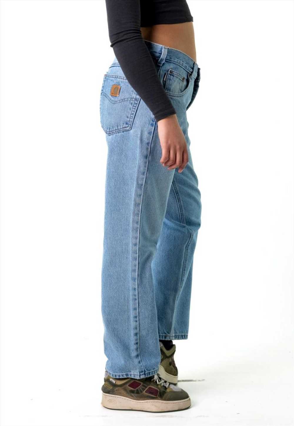 Blue Denim 90s Carhartt Cargo Skater Trousers Pan… - image 5