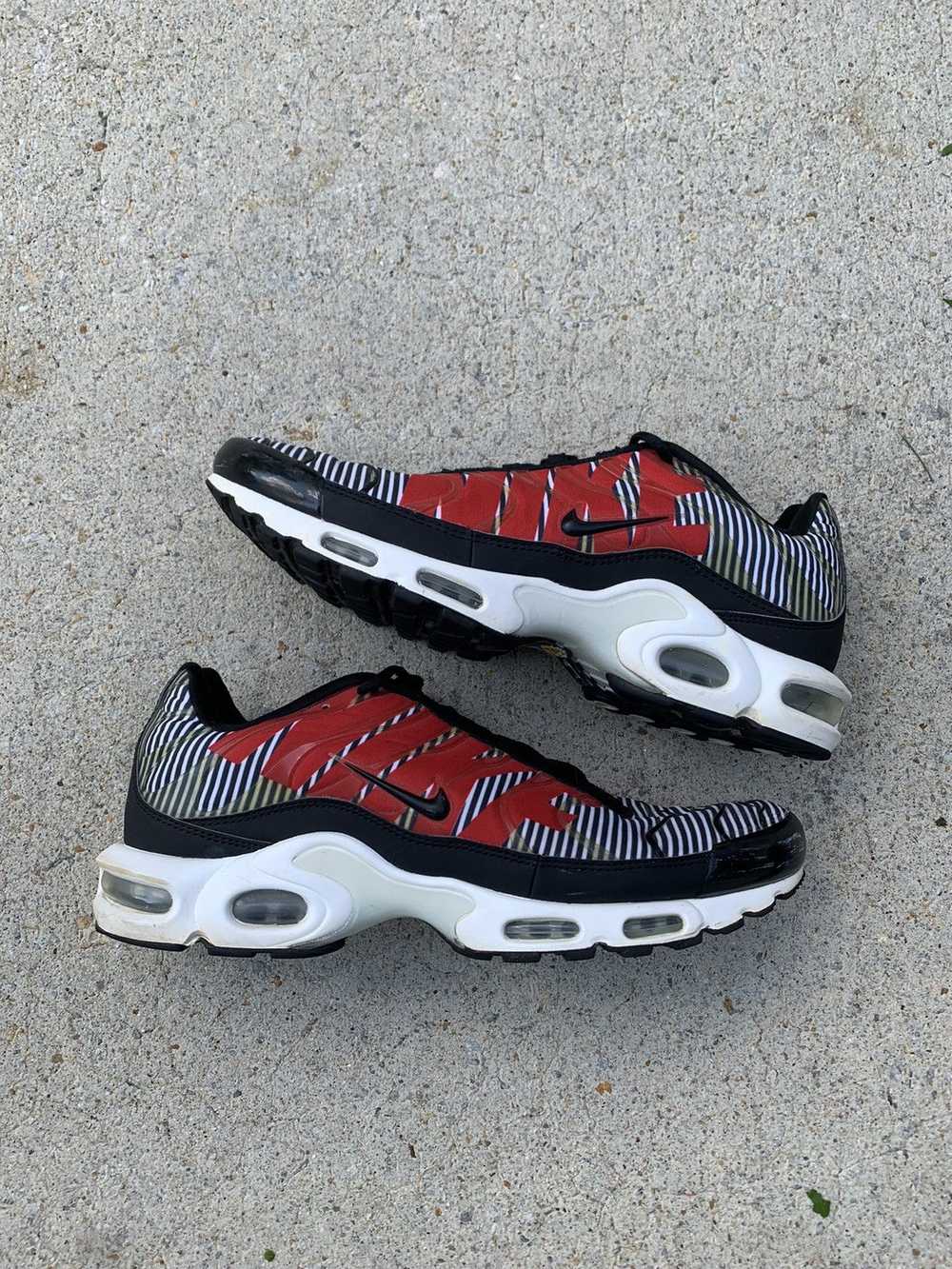 Nike Nike Air Max Plus Striped Black White Red - image 1