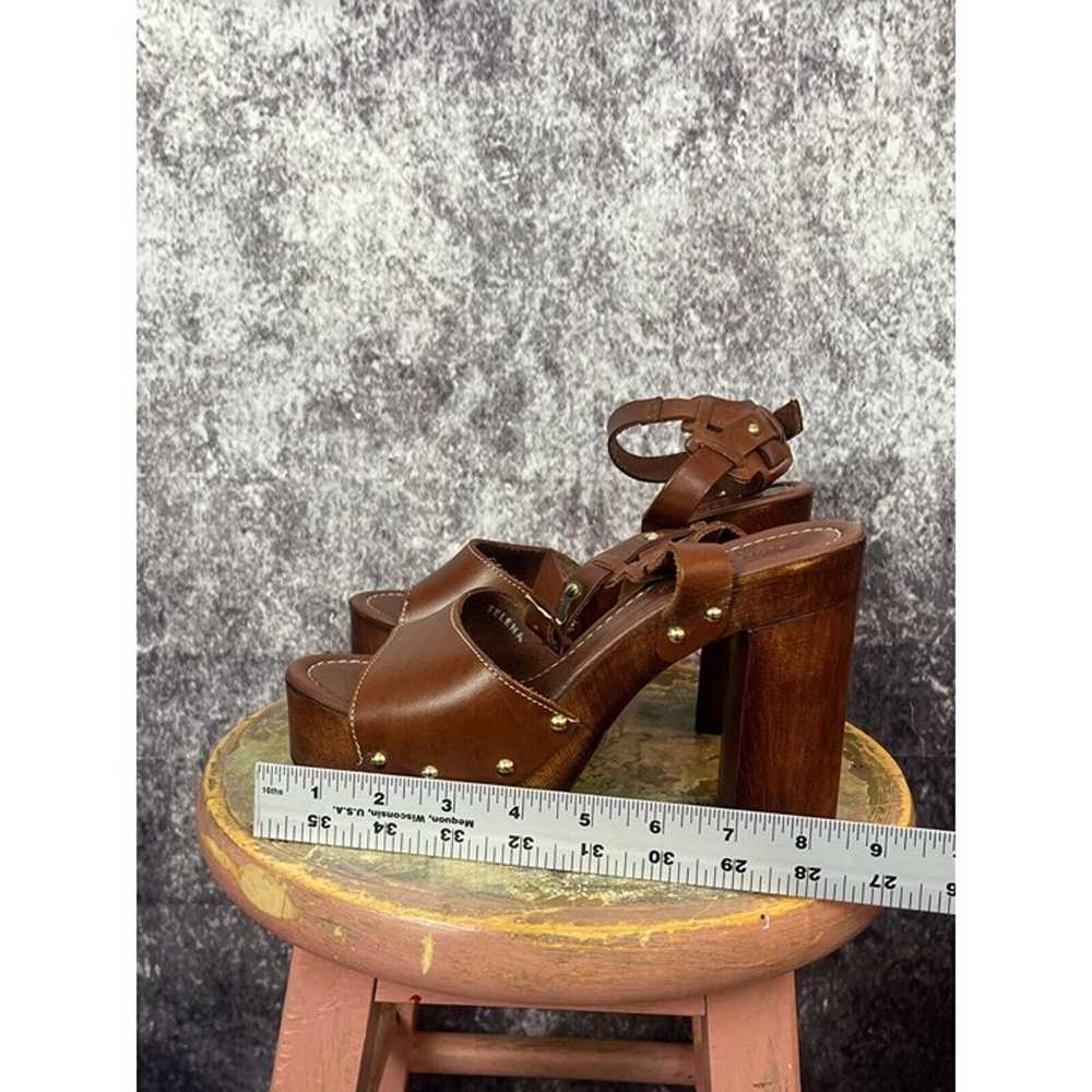 Kenneth Cole Heels Womens 8 Leather Brown Wood Ch… - image 10