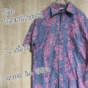 90s USA Made Go Barefoot Aloha Shirt L Full Patte… - image 1