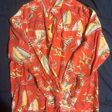 50s long-sleeve aloha shirt. - image 1