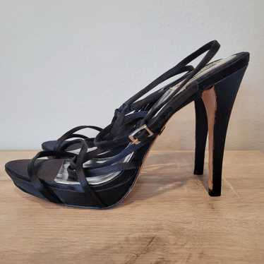 Badgley Mischka Black Satin Strappy Heels size 10M