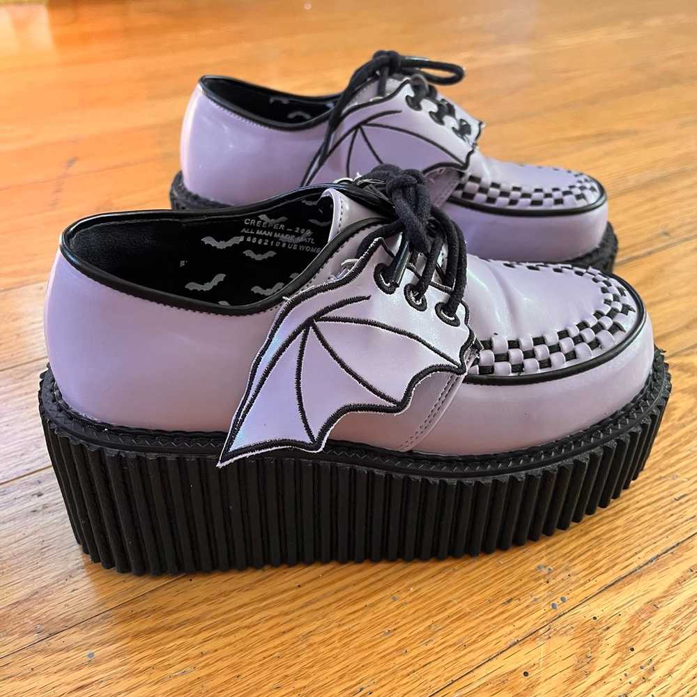 Demonia size 7 purple vampire bat wings creeper p… - image 7